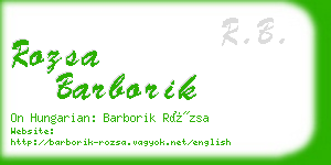 rozsa barborik business card